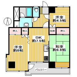 グリーン大山東館の3DK