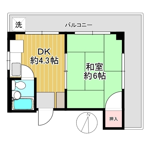 リブクオリアの1ＤＫタイプ